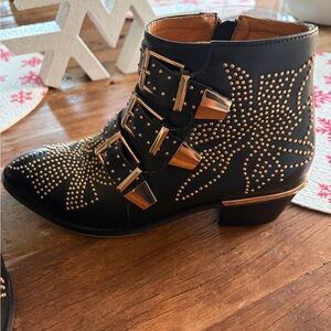 Studded Black Ankle Boots